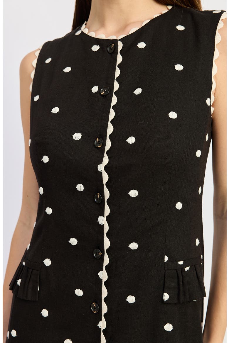 Heather Embroidered Minidress, Alternate, color, BLACK NATURAL