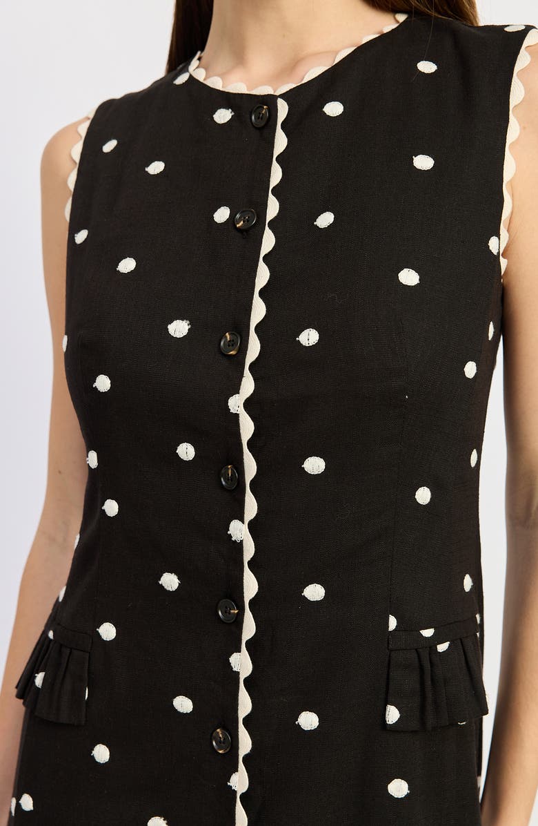 En Saison Heather Embroidered Minidress, Alternate, color, Black Natural