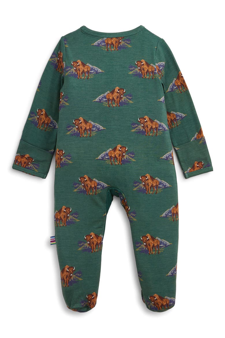 Kids' Bison Modal Footie, Alternate, color, BISON