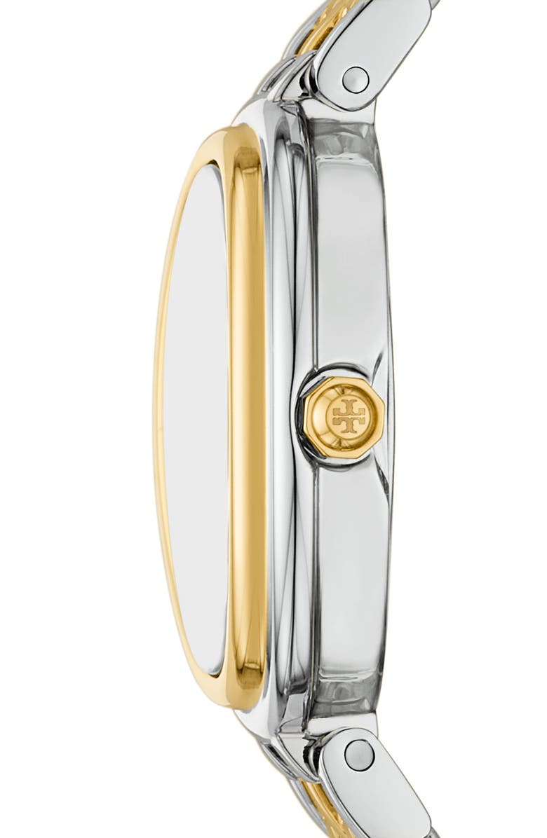 Tory Burch The Oval Bracelet Watch, 22mm x 28mm, Alternate, color, Two Tone