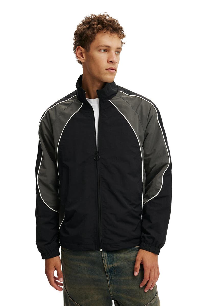 Cotton On Men's Panelled Spray Jacket, Alternate, color, Black  Grey