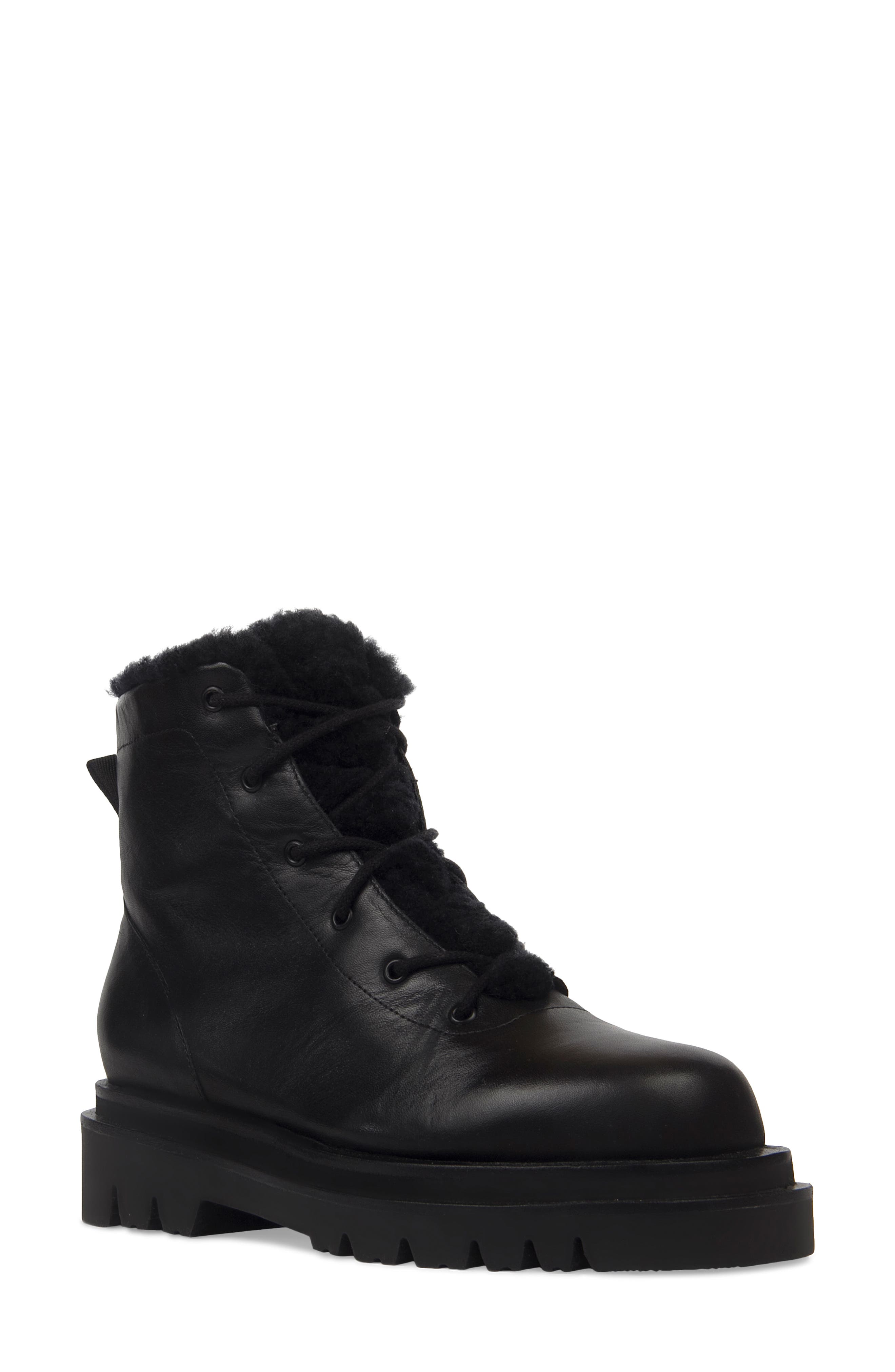 BLACK SUEDE STUDIO Dallas Genuine Shearling Bootie, Main, color, 