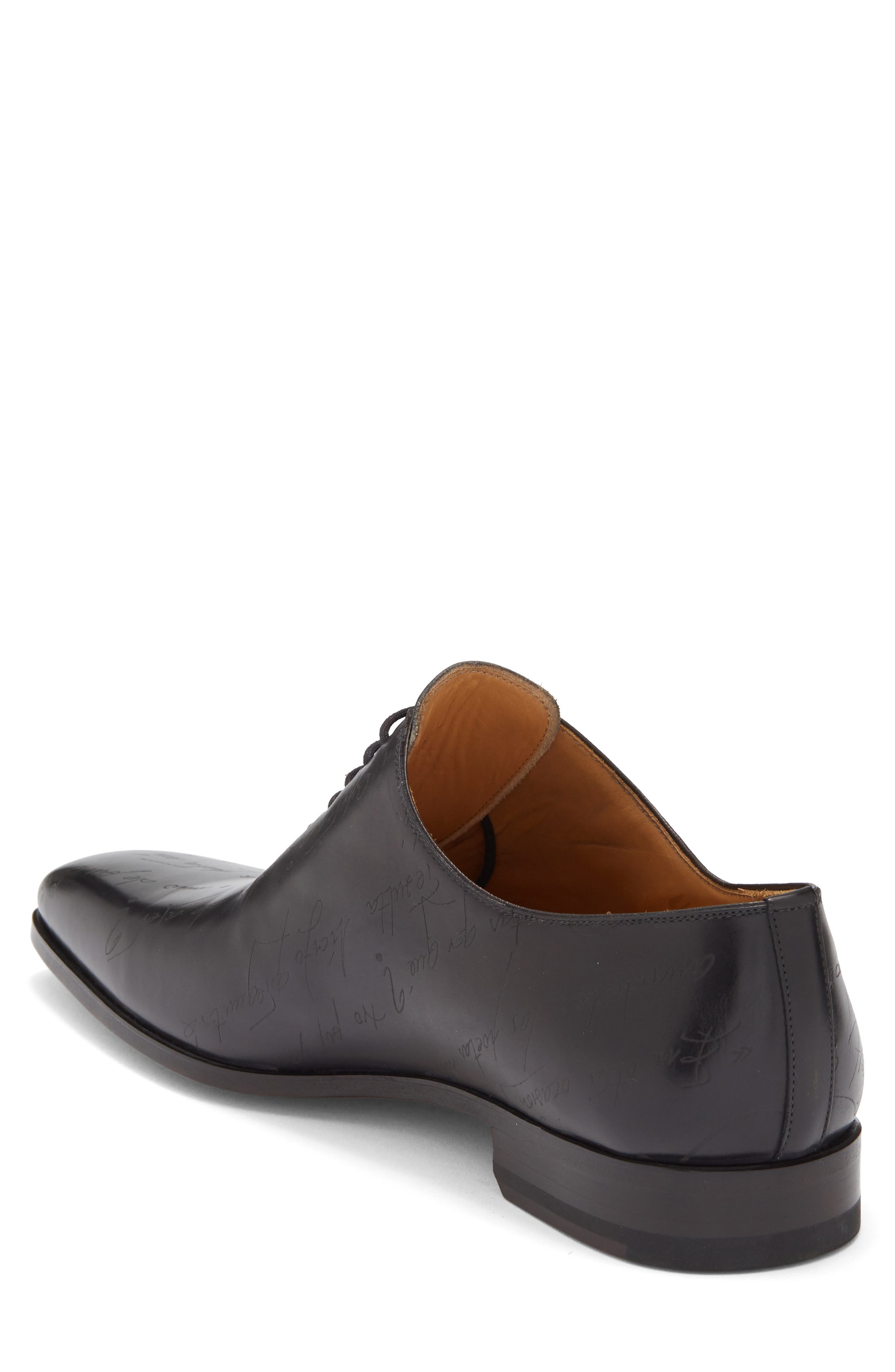 Magnanni Script Plain Toe Oxford, Alternate, color, Black