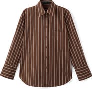 MANGO Stripe Cotton Button-Up Shirt