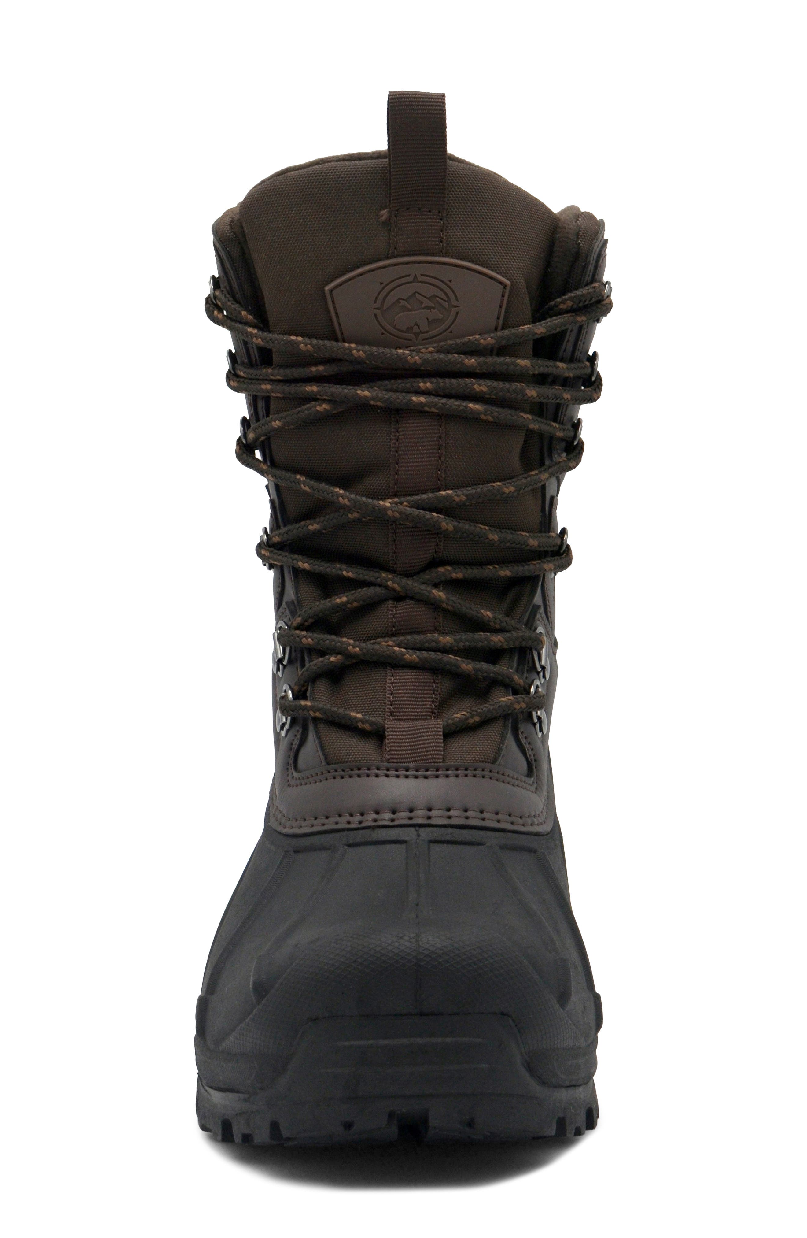 Stoke Faux Leather Winter Boot, Alternate, color, BROWN