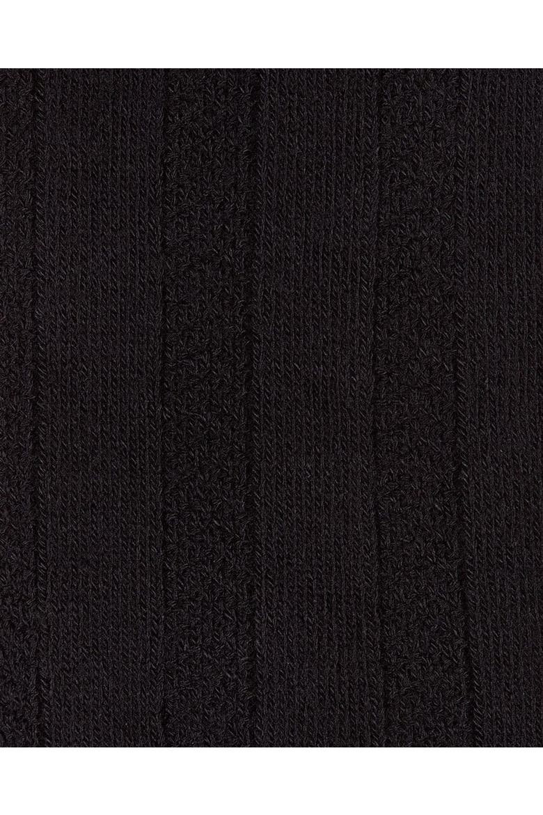 Woven Ribbed Crew Socks, Alternate, color, Black