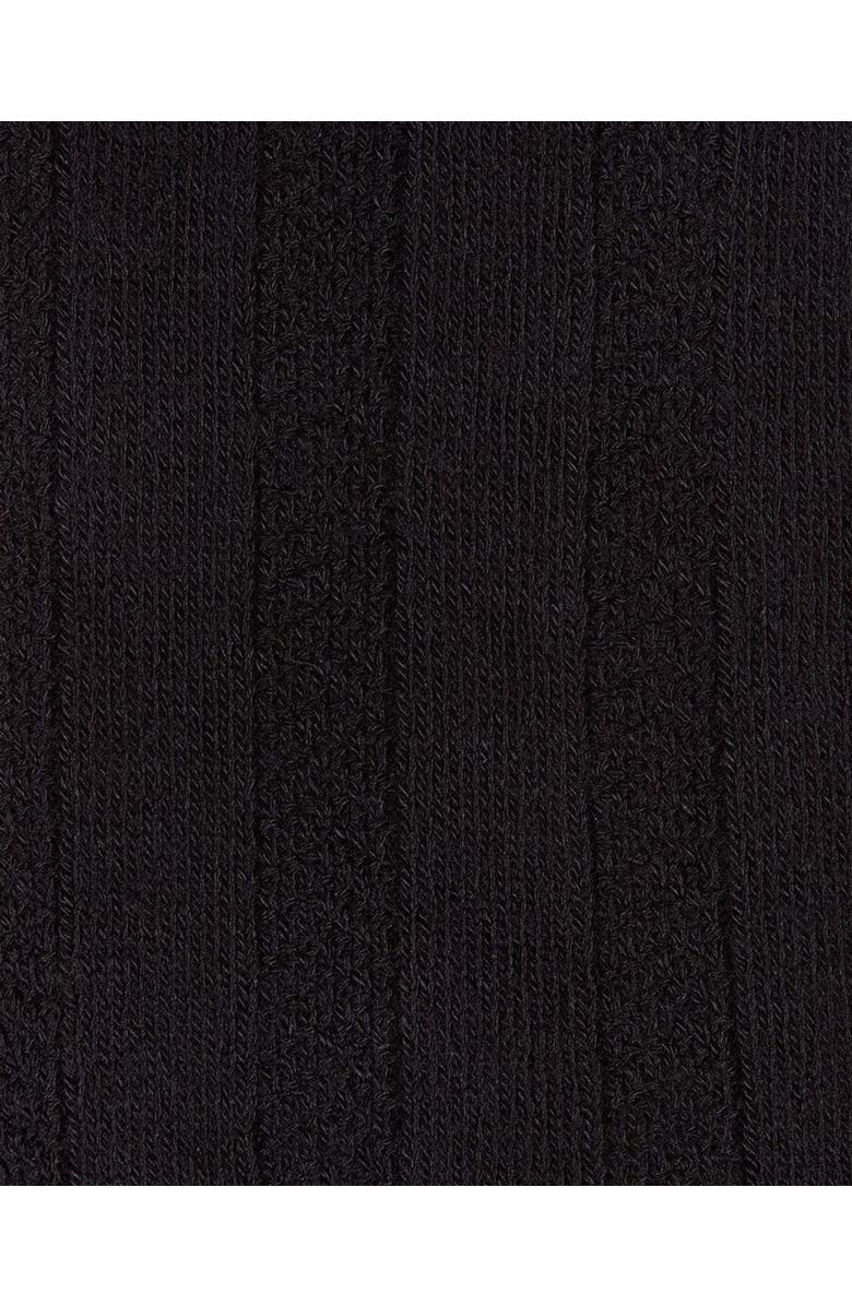 MeMoi Woven Ribbed Crew Socks, Alternate, color, Black