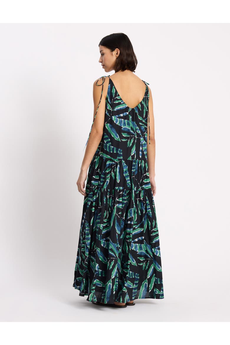 Painterly Palm Maxi Dress, Alternate, color, Black