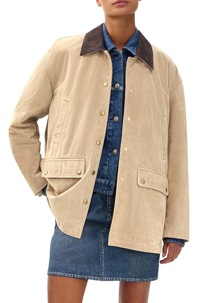 Cassidy Suede Jacket, Main, color, TAN