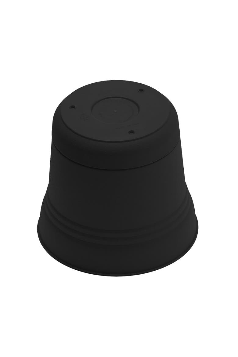 12 Inch Saturn Round Planter With Saucer Tray, Black, Alternate, color, Black