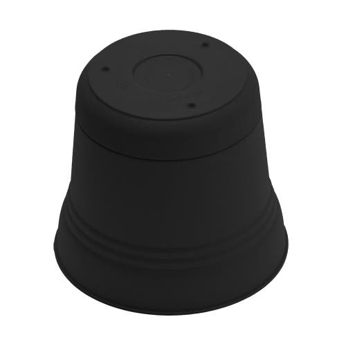 Bloem 12 Inch Saturn Round Planter With Saucer Tray, Black In Black