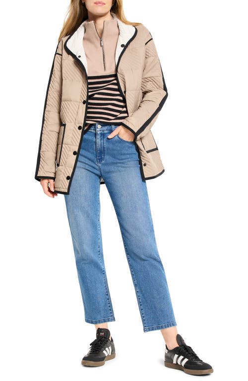 Nic + Zoe Nic+zoe Patchwork Quilting Reversible Barn Jacket In Brown
