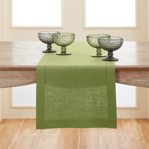 Linen Table Runner - Classic Hemstitch