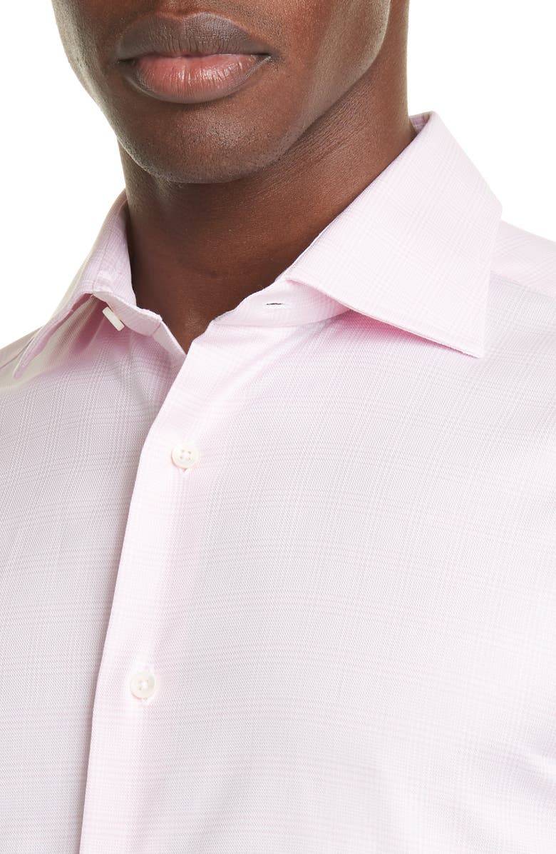 Canali Trim Fit Plaid Dress Shirt, Alternate, color, 