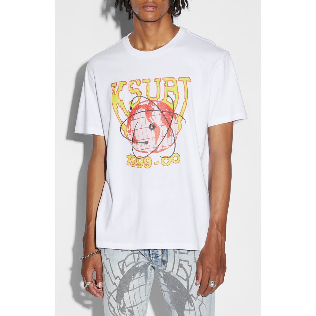 KSUBI KSUBI GLOBE CYCLE KASH COTTON GRAPHIC T-SHIRT