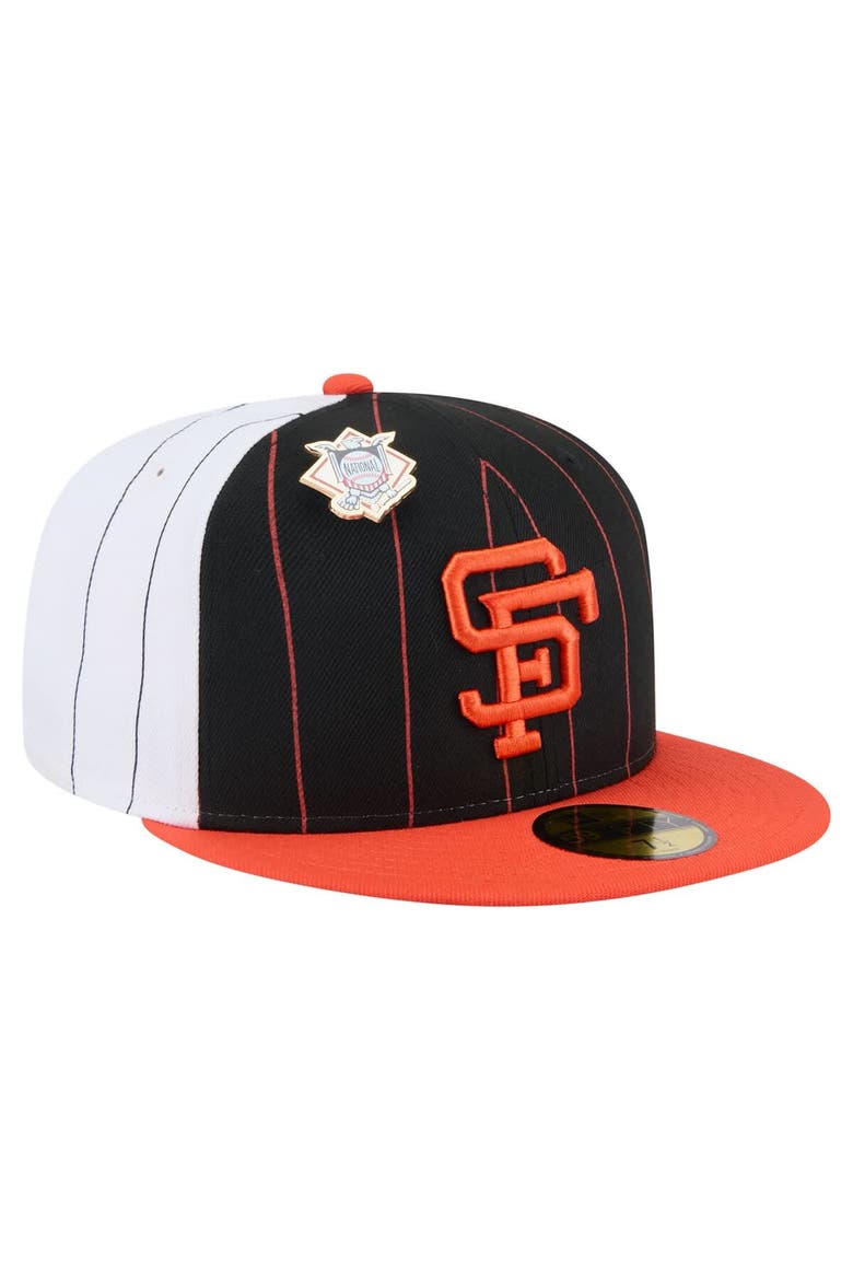 Men's New Era  Black San Francisco Giants Pinstripe 59FIFTY Fitted Hat, Alternate, color, Black