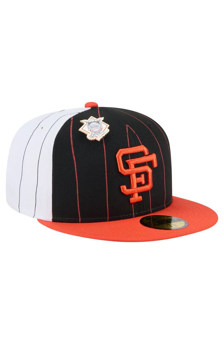 New Era Men's New Era Black San Francisco Giants Pinstripe 59FIFTY Fitted Hat, Alternate, color, Black