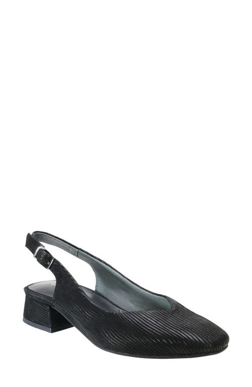 David Tate Sugar Slingback Pump in Black Mini Lizard 