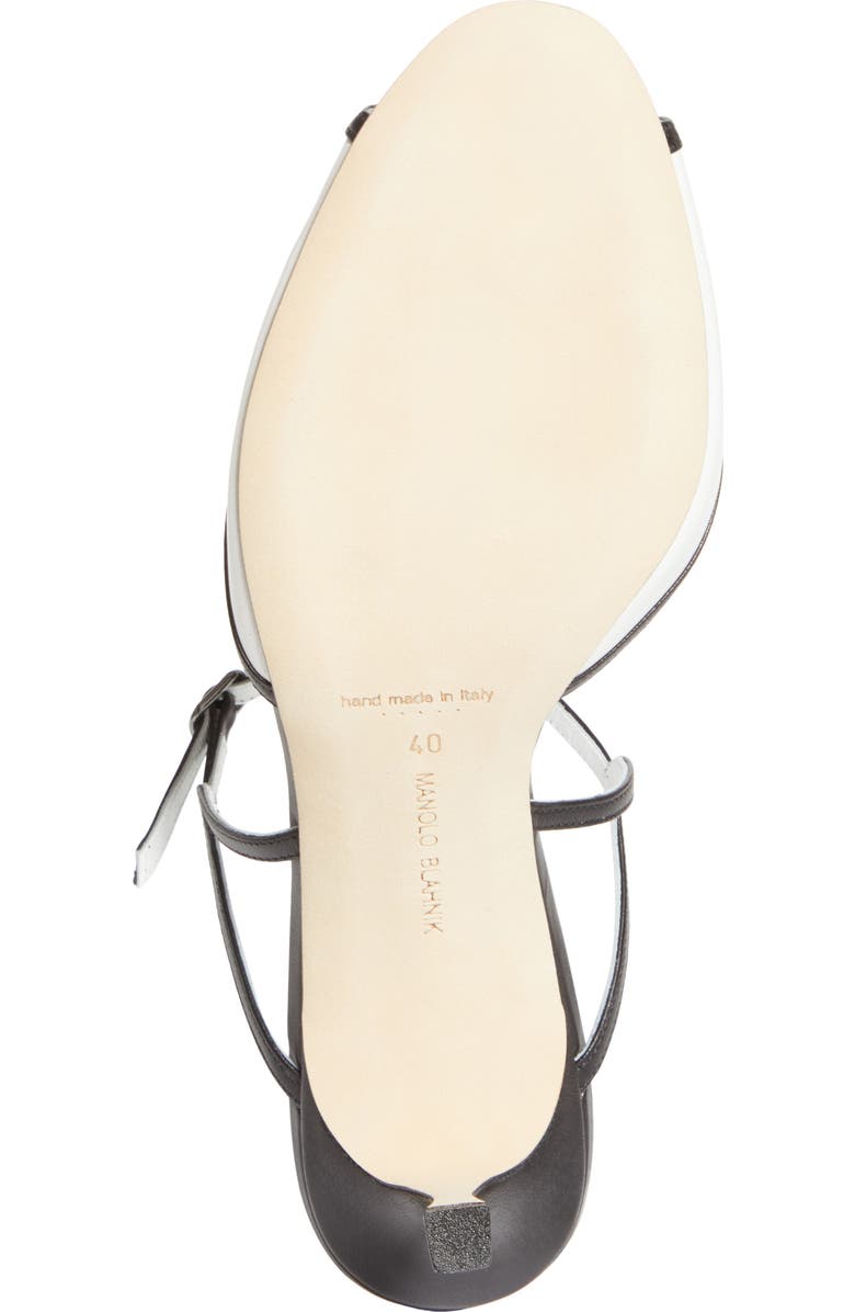 Manolo Blahnik Versari Slide Sandal, Alternate, color, White/ Black