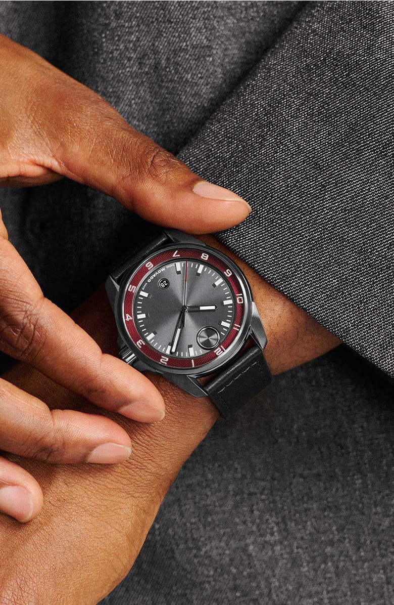 Movado Bold Verso S Leather Strap Watch, 42mm, Alternate, color, 