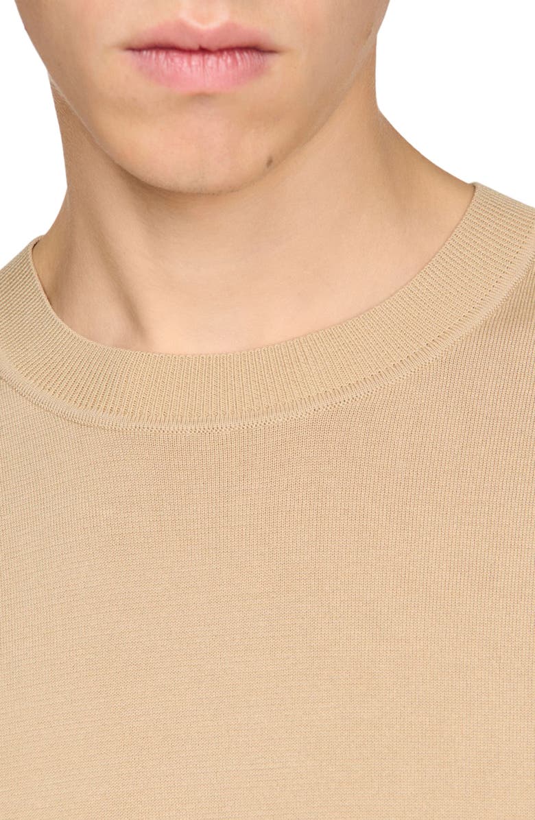 SANDRO Knitted T-shirt, Alternate, color, Cappucino