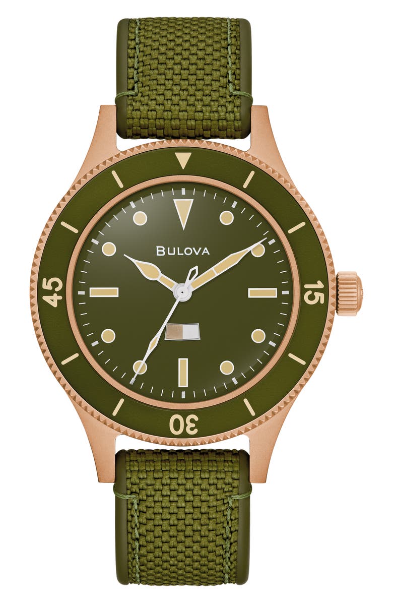 BULOVA Archive Series MIL-SHIPS Bronze NATO Strap Watch, 41mm, Main, color, Bronze-Tone