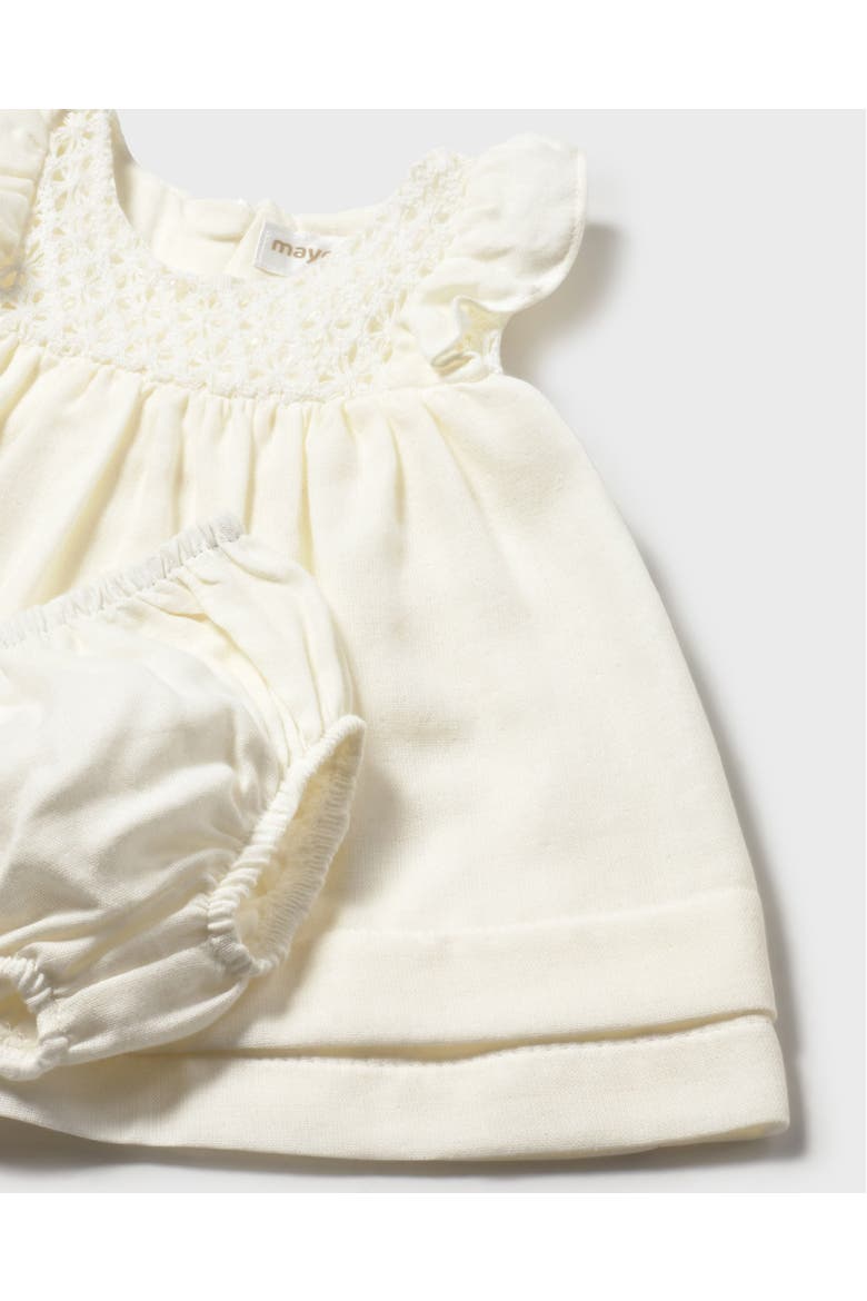 Textured Dress with Nappy Cover, Alternate, color, White