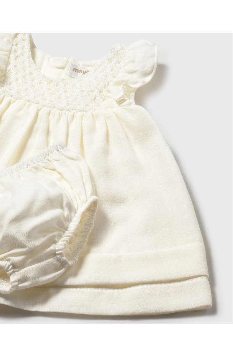 Mayoral Textured Dress with Nappy Cover, Alternate, color, White