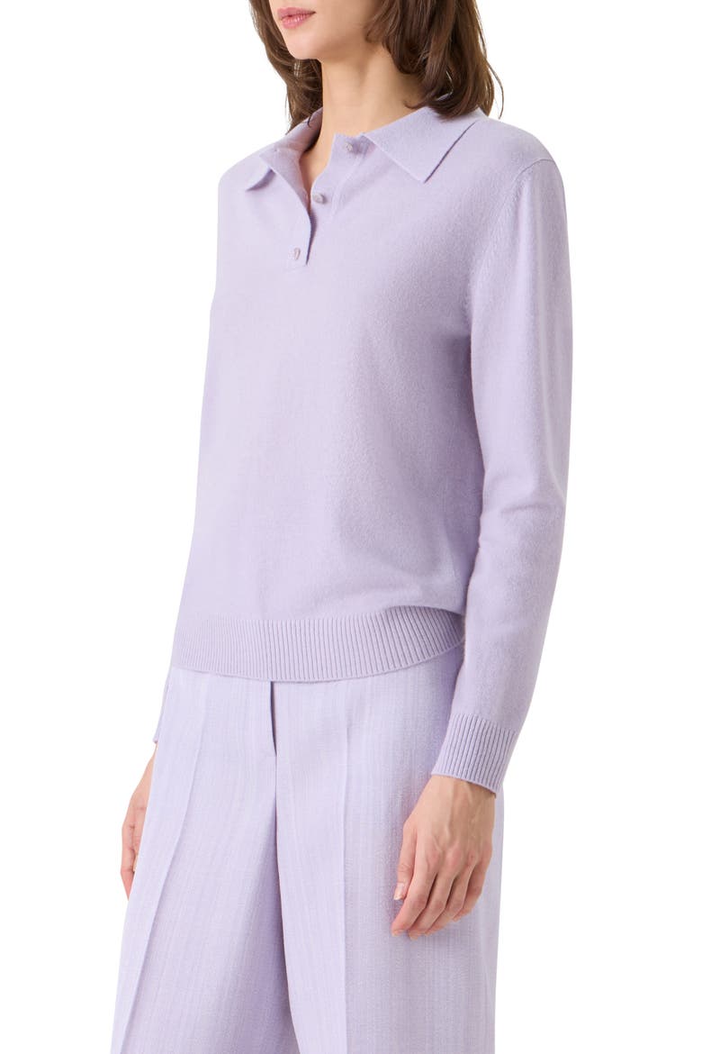 Cashmere Polo Sweater, Alternate, color, MALVA