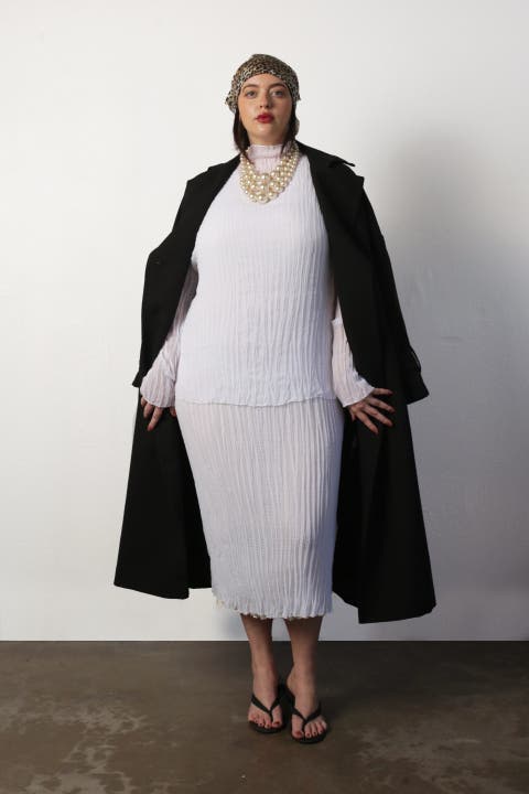 Esme Pleated Funnel Neck Top