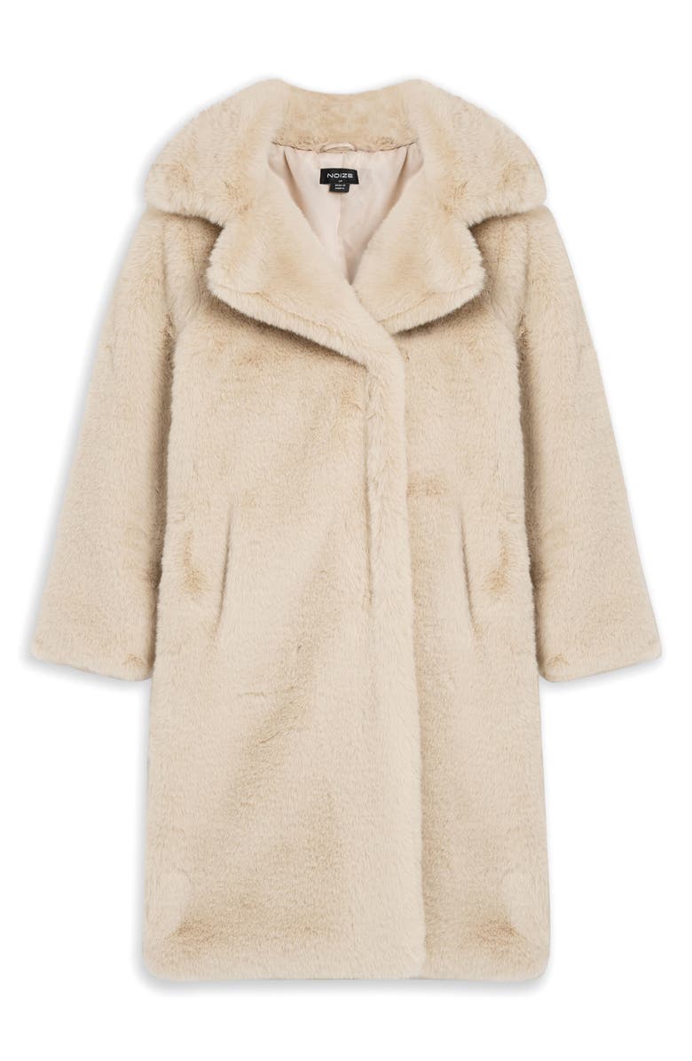 Noize Savannah Faux Fur Longline Coat, Alternate, color, Sable