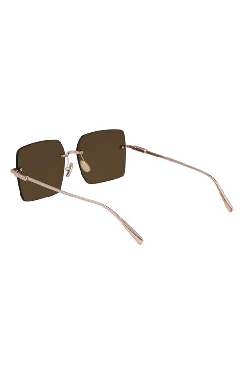 Ferragamo Prisma 60mm Rectangular Sunglasses In Brown