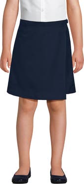 Lands' End School Uniform Girls Solid A Line Tab Skort Top of Knee