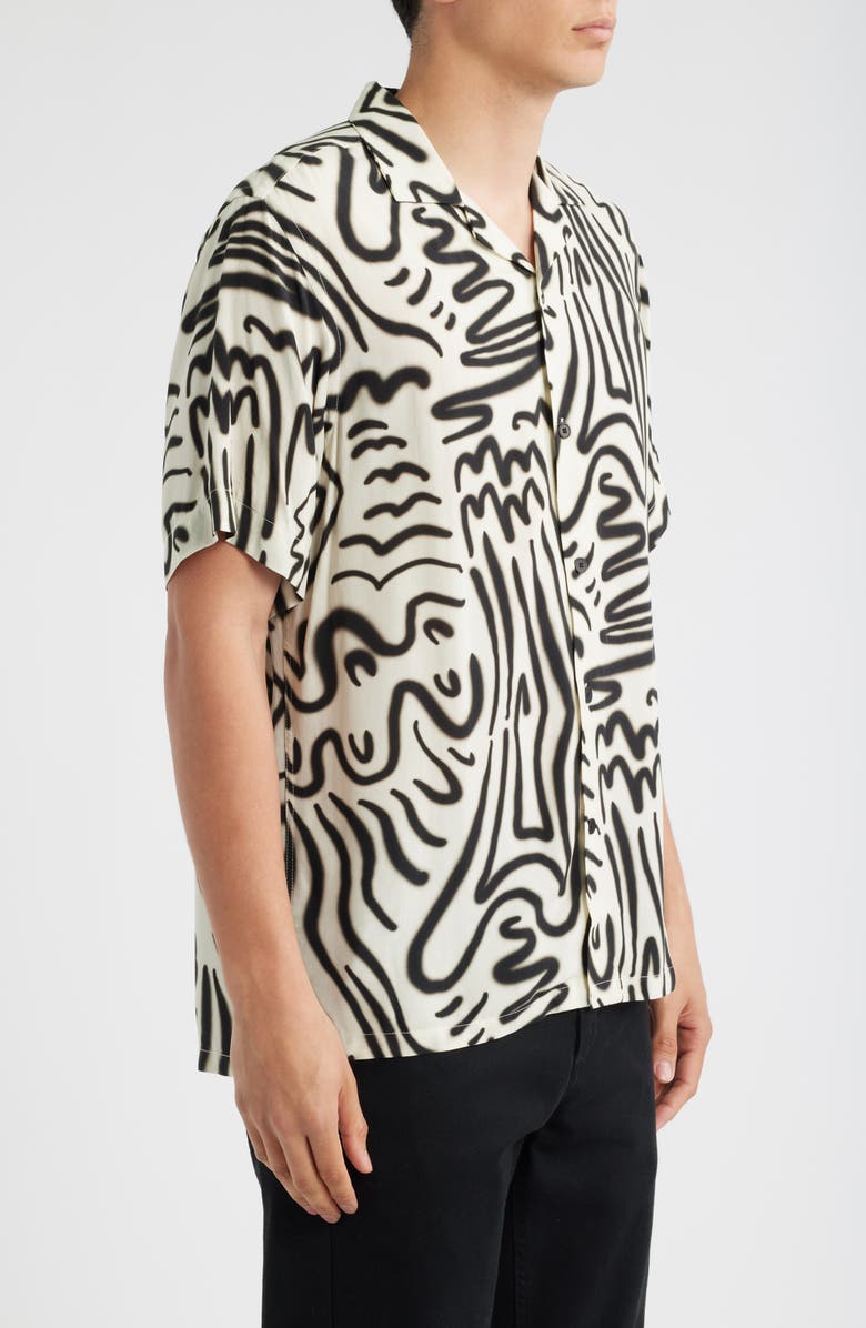 OAS Abstract Print Viscose Camp Shirt, Alternate, color,