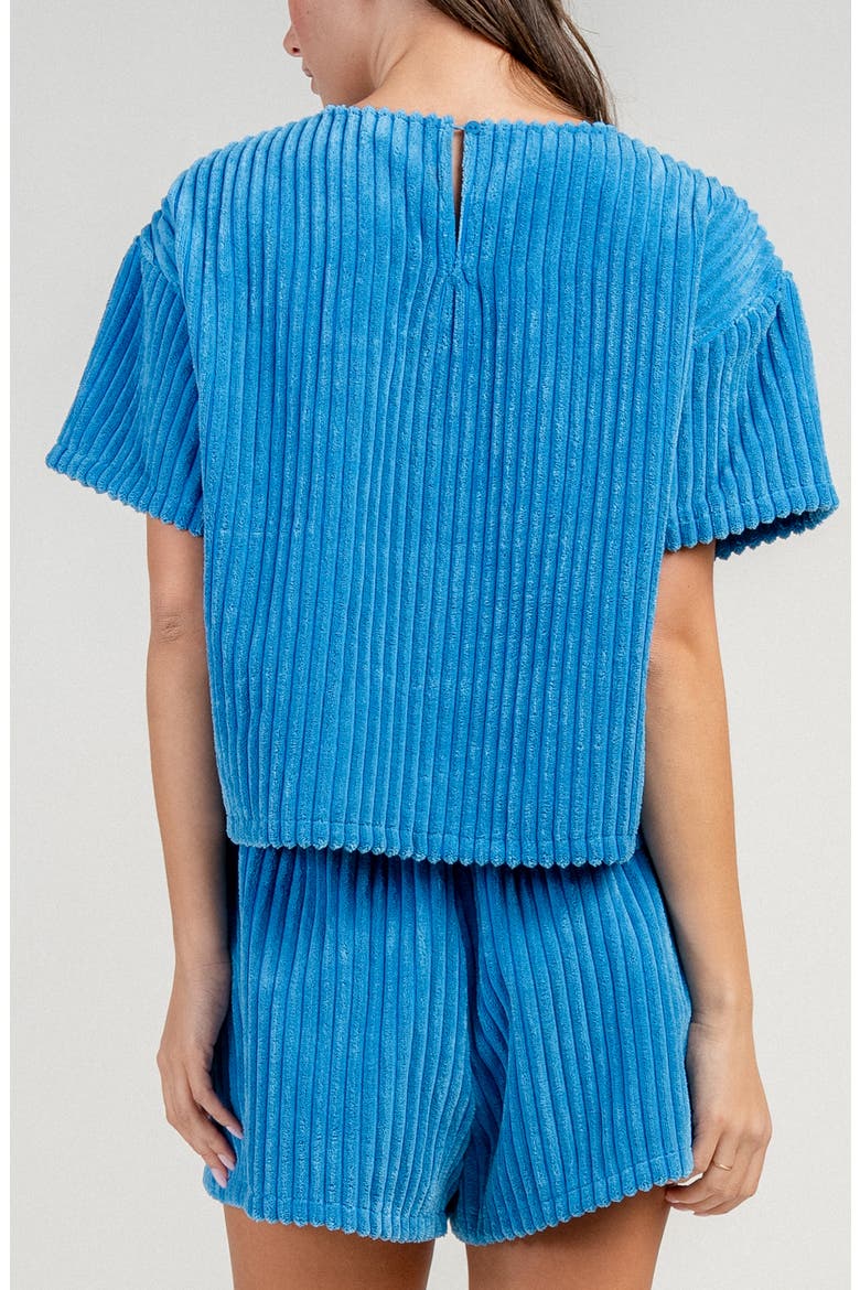 Boxy Oversized Corduroy T-shirt, Alternate, color, BLUE