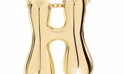 Jane Basch Designs Puffed Initial Pendant Necklace In Gold