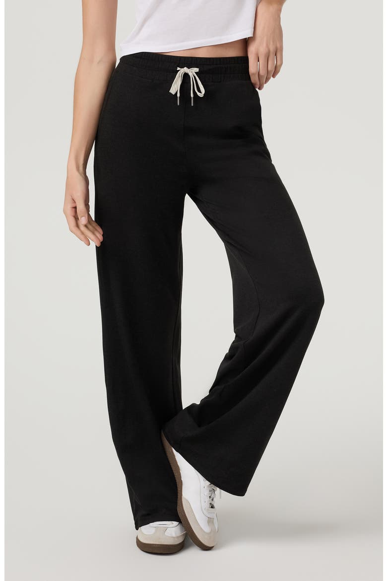 Halo Essential Wide Leg Sweat Pants, Alternate, color, BLACK HEATHER