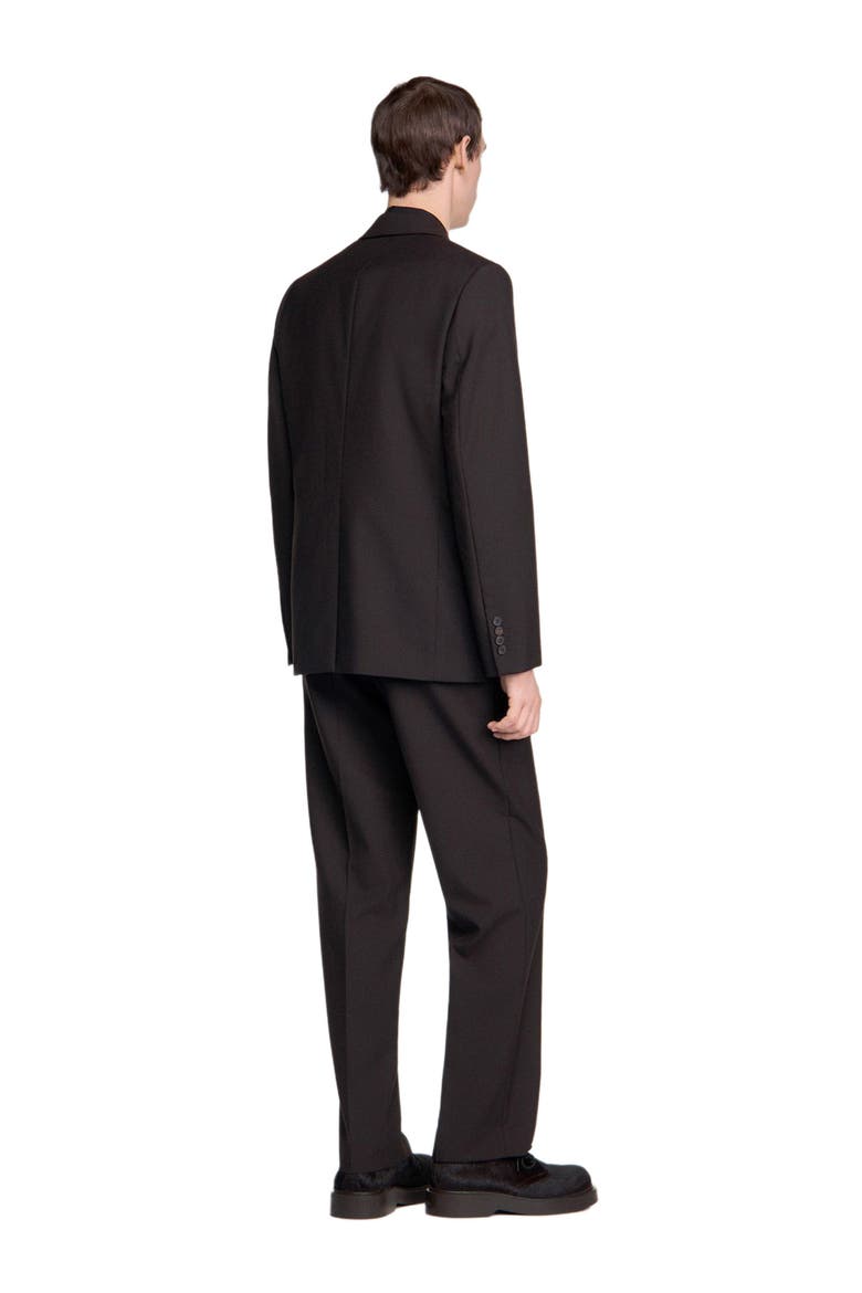Virgin wool suit jacket, Alternate, color, Chocolate