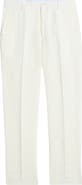 Berle Flat Front Slub Linen Chambray Dress Pants