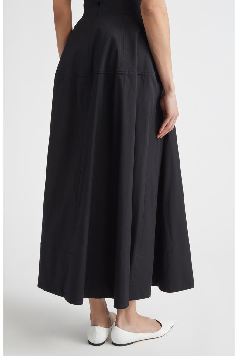 Cotton Blend Stretch Poplin Skirt, Alternate, color, BLACK