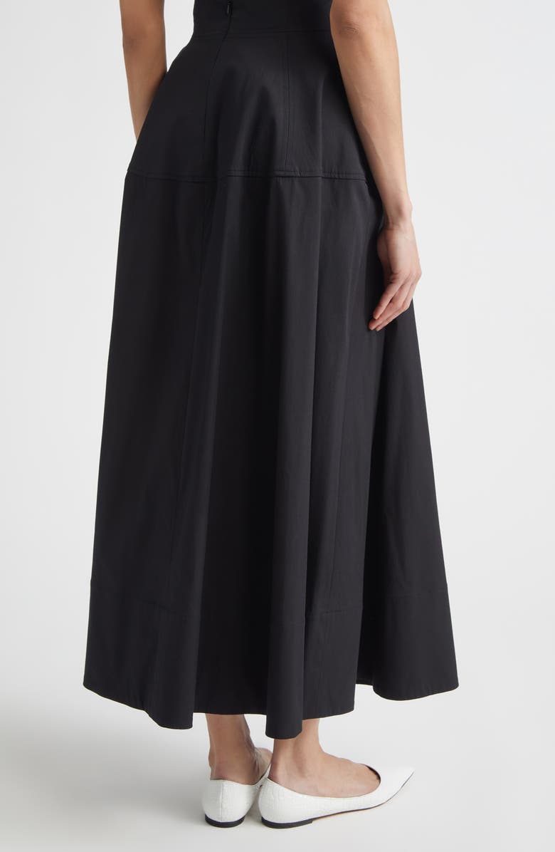 Lela Rose Cotton Blend Stretch Poplin Skirt, Alternate, color, Black
