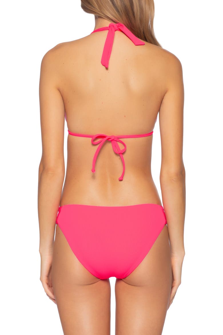 Fine Line Tab Side Bikini Bottoms, Alternate, color, PINK PUNCH