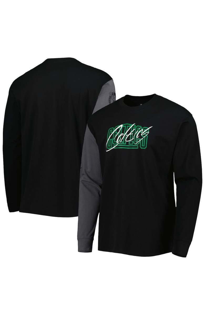 Nike Men's Nike Black Boston Celtics Courtside Versus Flight MAX90 Long Sleeve T-Shirt, Main, color, 