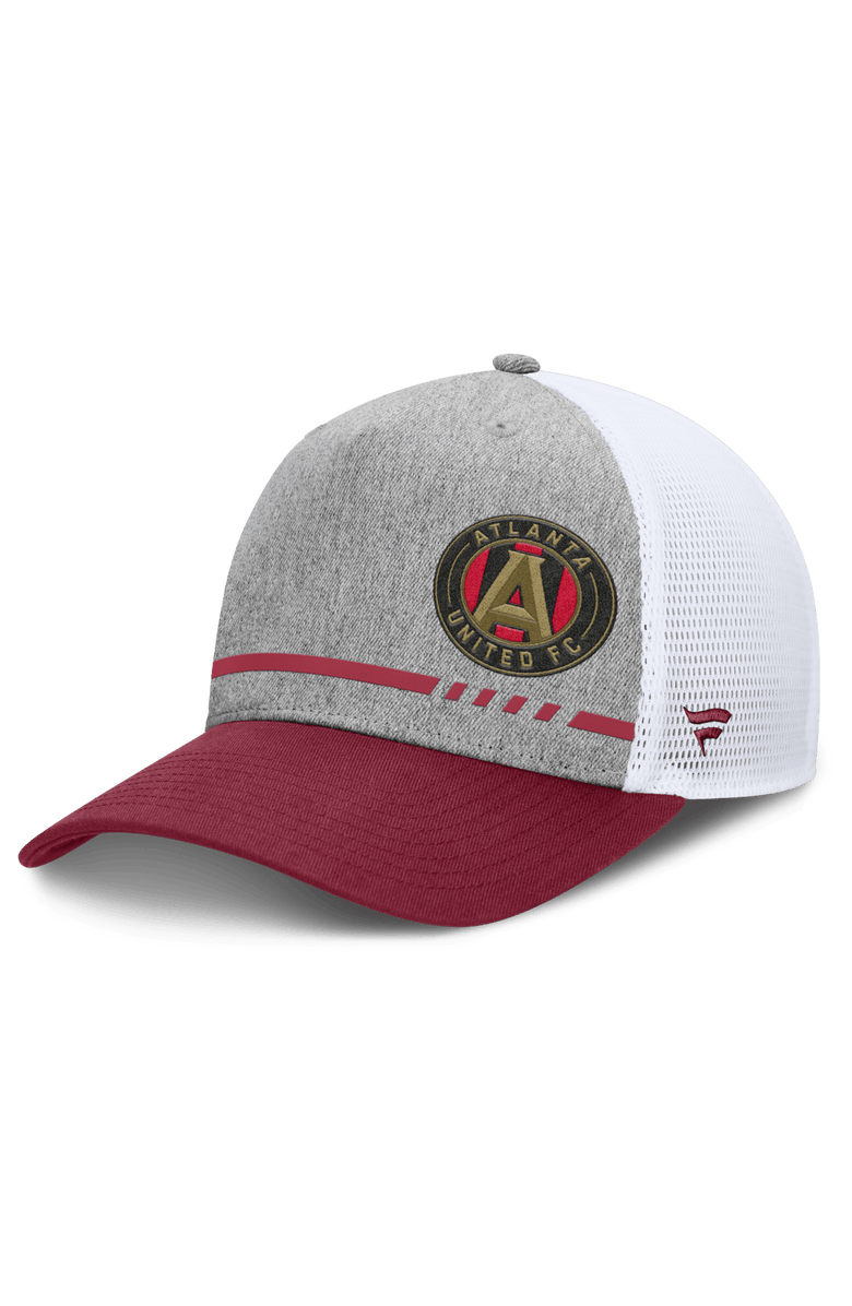 FANATICS Men's Fanatics Heather Gray Atlanta United FC Low Block Trucker Adjustable Hat, Main, color, 