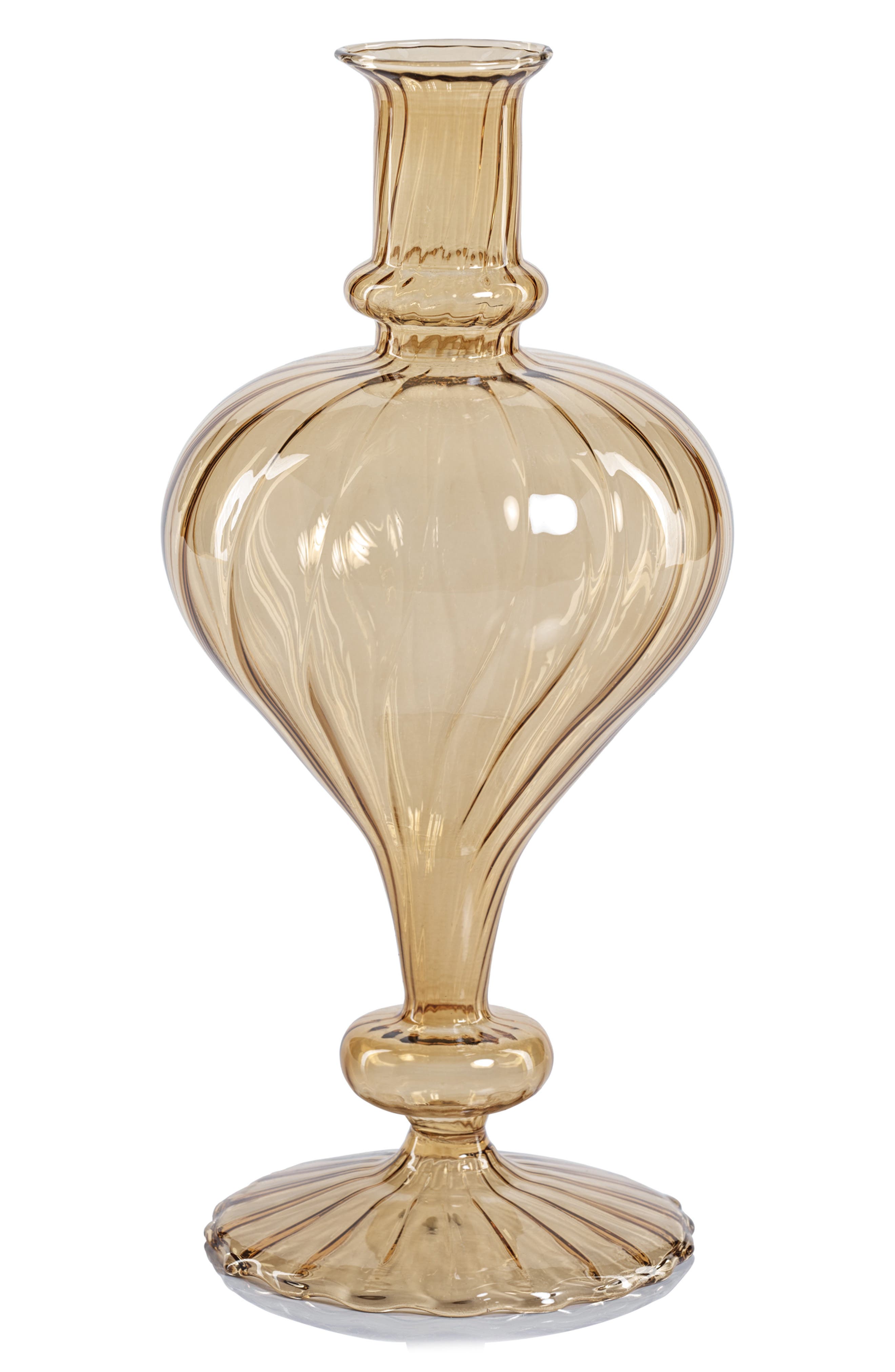 Zodax Vellum Set of 2 Spiral Decorative Glass Vases