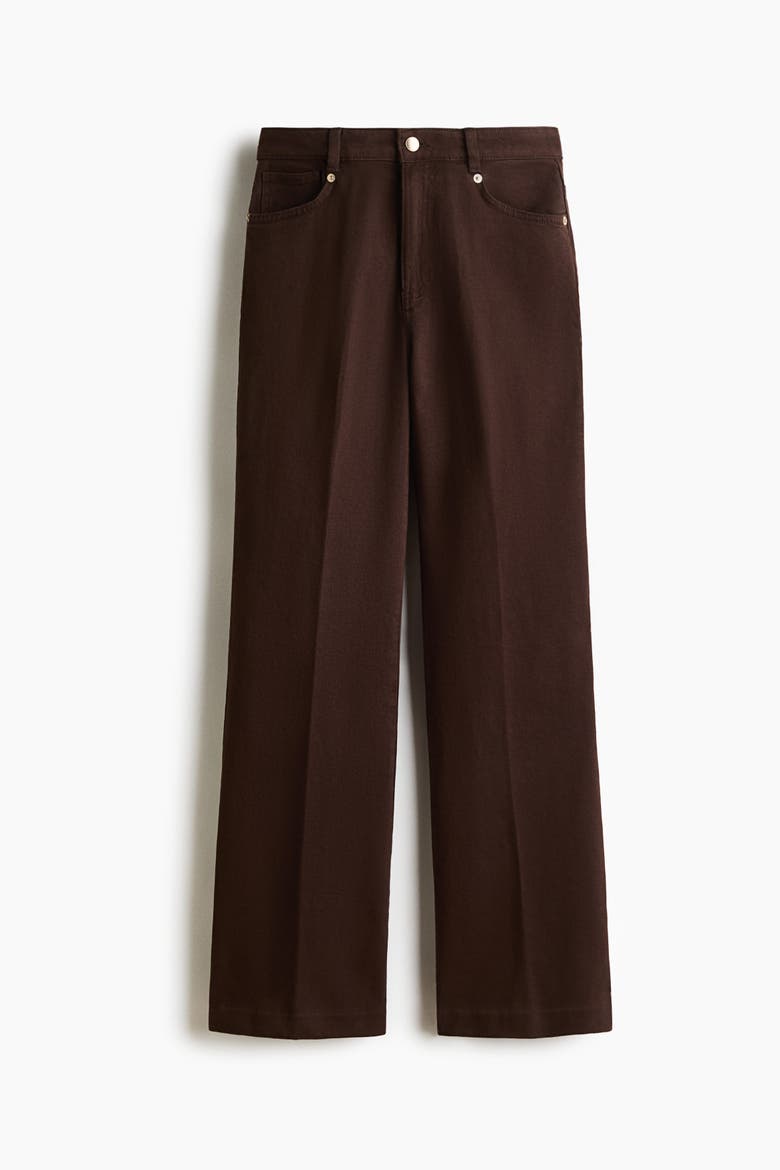 Bootcut Twill Trousers, Alternate, color, Dark brown