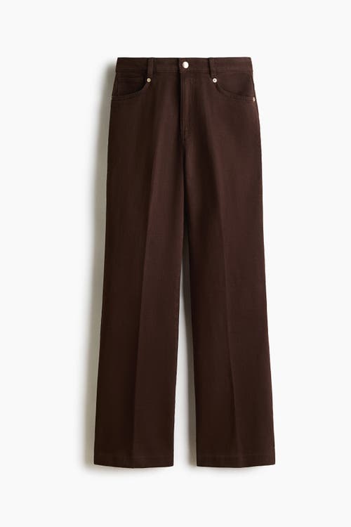 H&m Bootcut Twill Trousers In Brown