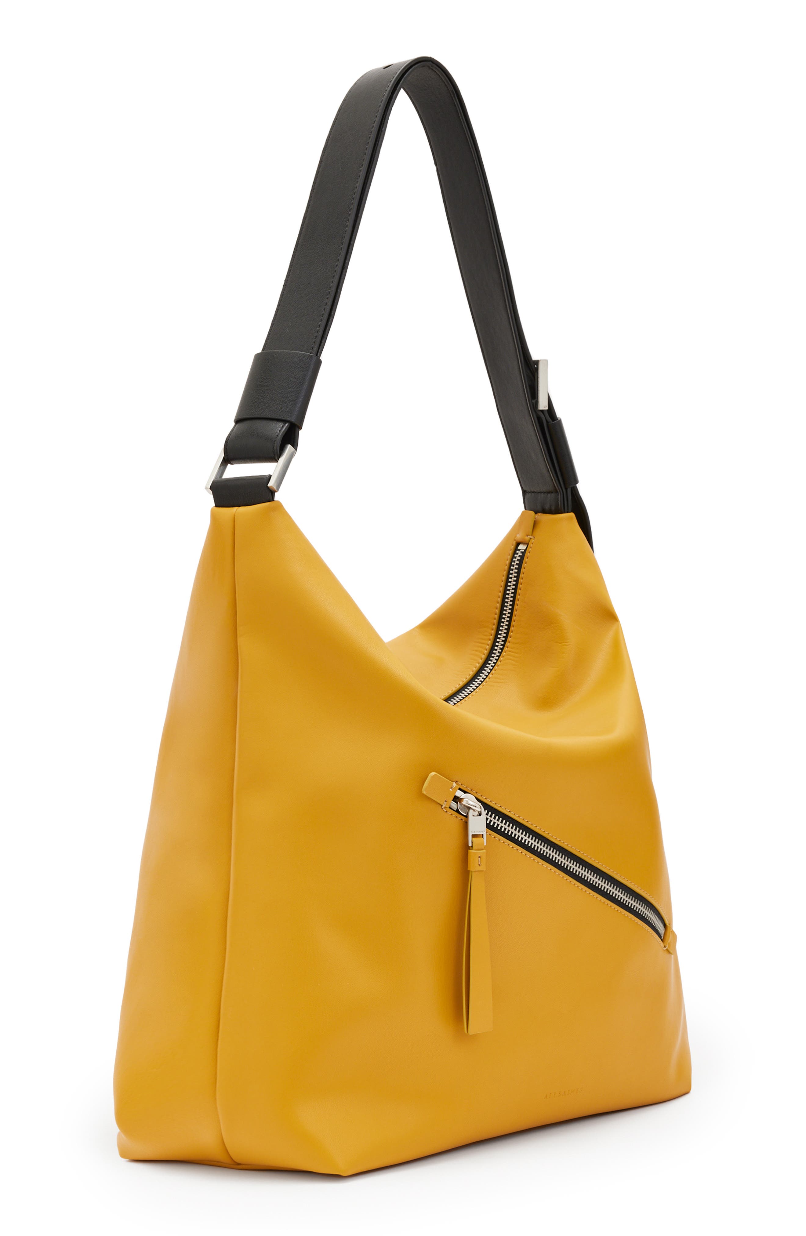 Aliyah Leather Shoulder Bag, Alternate, color, MUSTARD