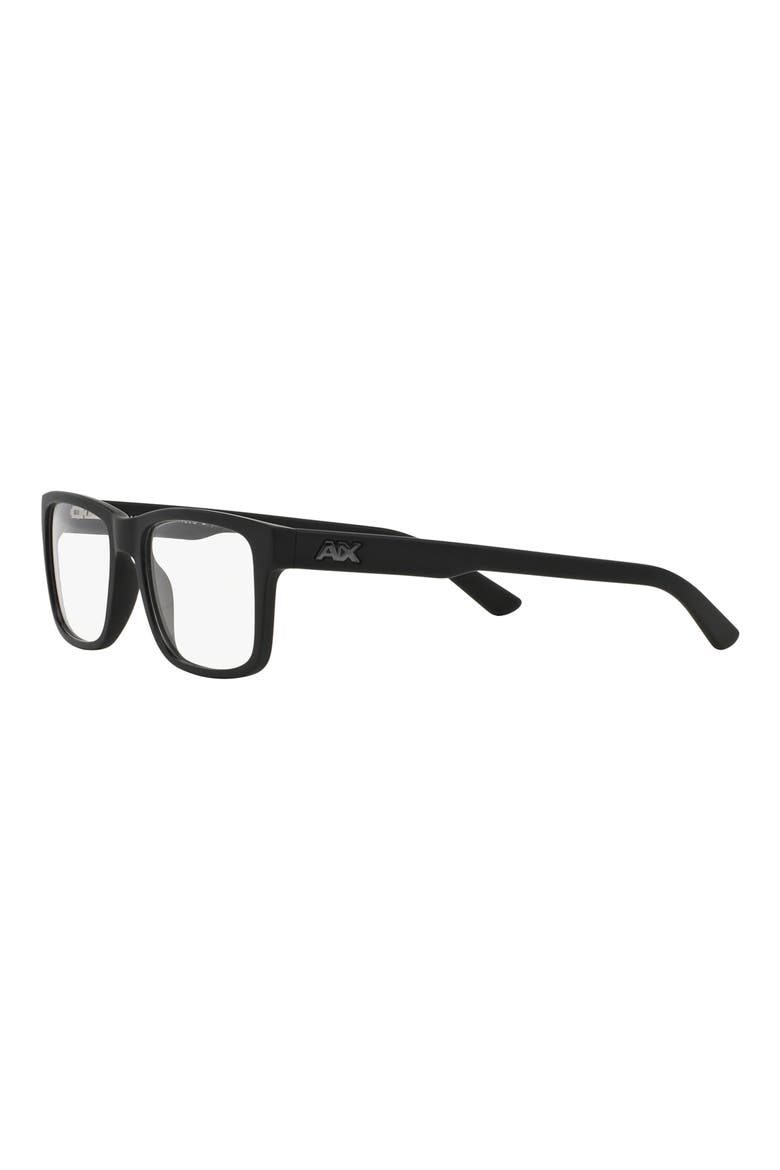 53mm Rectangular Optical Glasses, Alternate, color, MATTE BLACK