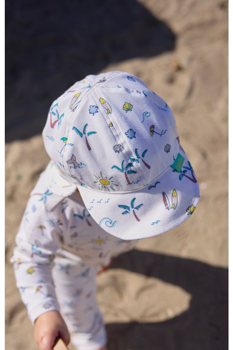 Everyday Flap Hat, Alternate, color, Yellow Tropical Trip